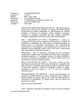 IMPOSTO DE RENDA DAS PESSOAS F&Iacute;SICAS