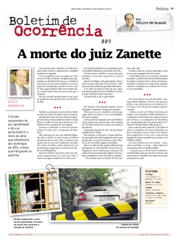 A morte do juiz Zanette
