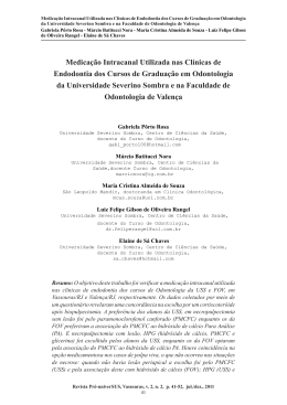 Medicação Intracanal Utilizada nas Clínicas de Endodontia