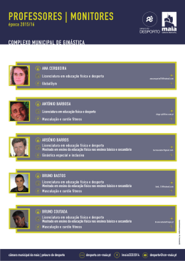 PROFESSORES | MONITORES - C&acirc;mara Municipal da Maia