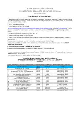 convoca&ccedil;&atilde;o de profissionais - educa&ccedil;&atilde;o