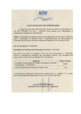 Aviso de Sel Forncedores AC 002-2009 Resultado 2ª fase habilitação
