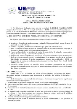 Edital n&ordm; 01/2015 - Universidade Estadual de Ponta Grossa