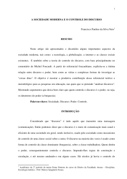 A SOCIEDADE MODERNA E O CONTROLE DO