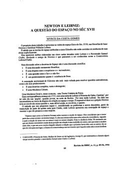 ARTIGO: Newton e Leibniz: a quest&atilde;o do espa&ccedil;o no s&eacute;c XVII
