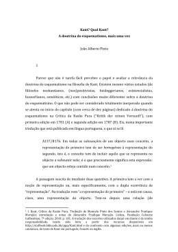 Kant? Qual Kant? A doutrina do esquematismo, mais uma vez Jo&atilde;o
