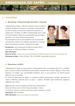 EMBAIXADA DO JAP&Atilde;O ::: not&iacute;cias ::: Abril`14