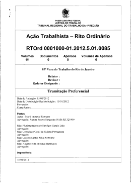 A&ccedil;&atilde;o Trabalhista - Rito Ordin&aacute;rio RTOrd 0001000
