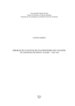 imigra&ccedil;&atilde;o e ocupa&ccedil;&atilde;o na fronteira do tapaj&oacute;s