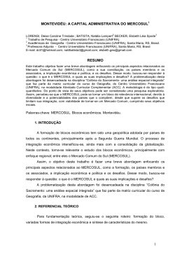 1 montevid&eacute;u: a capital administrativa do mercosul resumo