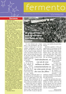 1 40 anos de vida, 40 anos de hist&oacute;ria: meu Deus, eu te vi nascer!