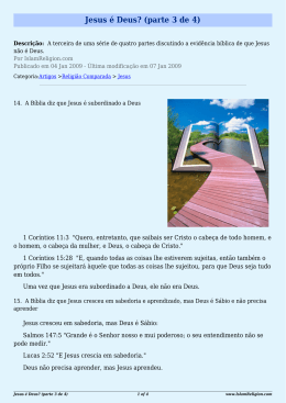 Jesus &eacute; Deus? (parte 3 de 4)