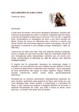 EXCLAMA&Ccedil;&Otilde;ES DA ALMA A DEUS Teresa de Jesus Introdu&ccedil;&atilde;o A