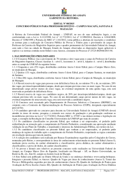 EDITAL n&ordm; 08/2015 - Unifap - Universidade Federal do Amap&aacute;