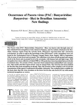 Occurrence of Pacora virus (PAC : Bunyaviridae
