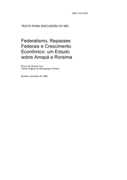 Federalismo, Repasses Federais e Crescimento Econ&ocirc;mico
