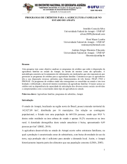 programas de cr&eacute;ditos para a agricultura familiar no estado