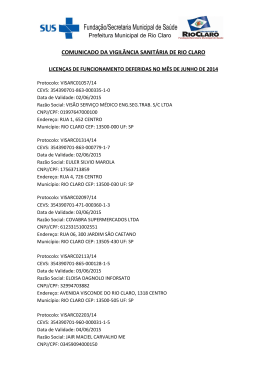 junho/2014 - Funda&ccedil;&atilde;o Municipal de Sa&uacute;de de Rio Claro