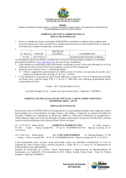 GER&Ecirc;NCIA DE CONTA CORRENTE FISCAL EDITAL DE