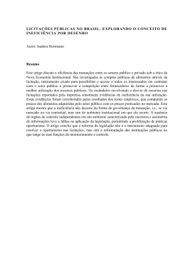 licita&ccedil;&otilde;es p&uacute;blicas no brasil: explorando o conceito de