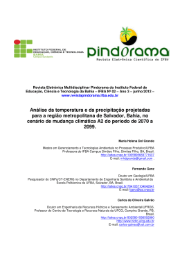 An&aacute;lise da temperatura e da precipita&ccedil;&atilde;o projetadas para a regi&atilde;o