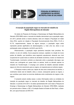 Inser&ccedil;&atilde;o da popula&ccedil;&atilde;o negra no mercado de trabalho