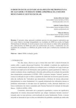 o ideb em escolas estaduais da região metropolitana de salvador