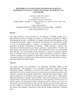DISPONIBILIZA&Ccedil;&Atilde;O DOS DADOS GEOGR&Aacute;FICOS DA REGI&Atilde;O
