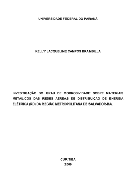 Investiga&ccedil;&atilde;o do grau de corrosividade sobre materiais