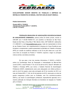EXCELENT&Iacute;SSIMO SENHOR MINISTRO DO TRABALHO E