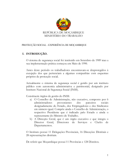 experi&ecirc;ncia de Mo&ccedil;ambique