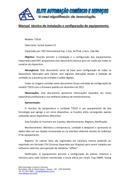 Guia de configura&ccedil;&atilde;o dos equipamentos da linha Comet.
