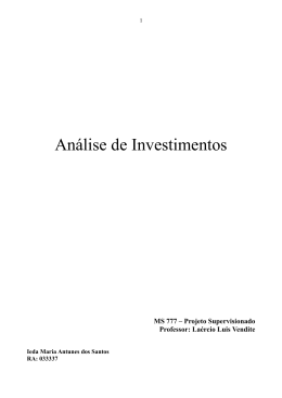 An&aacute;lise de Investimentos
