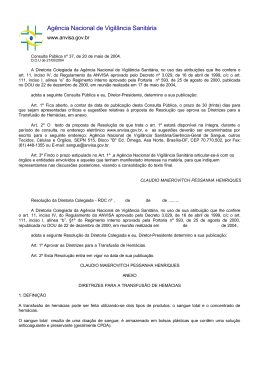 Ag&ecirc;ncia Nacional de Vigil&acirc;ncia Sanit&aacute;ria