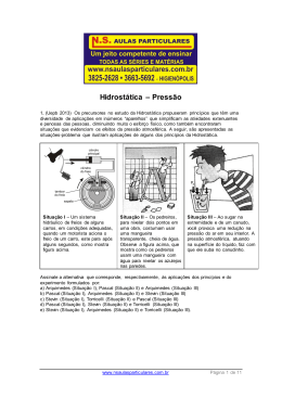 Hidrost&aacute;tica &ndash; Press&atilde;o - NS Aulas Particulares