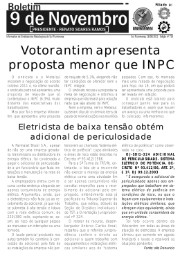 Votorantim apresenta proposta menor que INPC