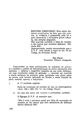 Pareceres No Crime Estupro presumido Por