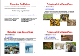 Relações Ecológicas – Populações - E