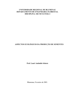 Aspectos ecológicos da produção de sementes