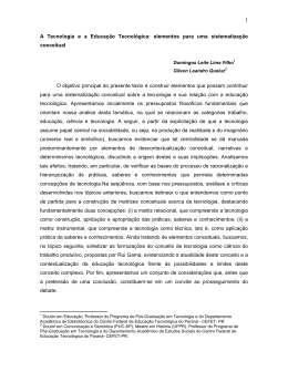 A Tecnologia e a Educa&ccedil;&atilde;o Tecnol&oacute;gica: elementos