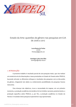 Estado da Arte: quest&otilde;es de g&ecirc;nero nas pesquisas em
