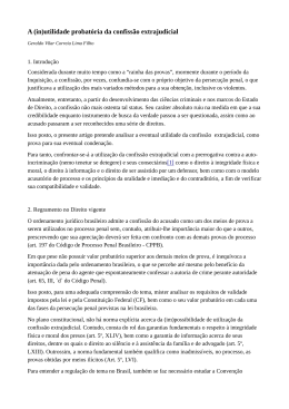 (in)utilidade probat&oacute;ria da confiss&atilde;o extrajudicial.