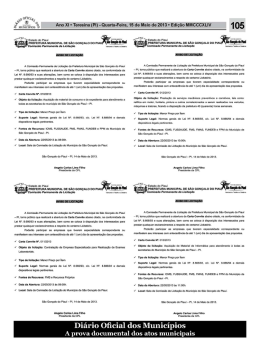 &auml; PREFEITURA MUNICIPAL DE sito coN&ccedil;ALo eo PlAu