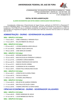 Edital de Reclassifica&ccedil;&atilde;o - Universidade Federal de Juiz de Fora