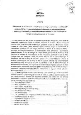 Ata n.º 2 - Câmara Municipal de Matosinhos