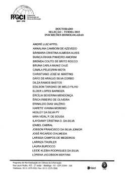TURMA 2015 INSCRI&Ccedil;OES HOMOLOGADAS