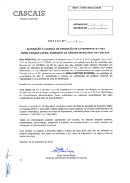 Processo SPO 1157/2014 - Câmara Municipal de Cascais