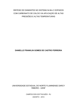 S&Iacute;NTESE DE DIAMANTES NO SISTEMA Ni-Mn-C DOPADOS