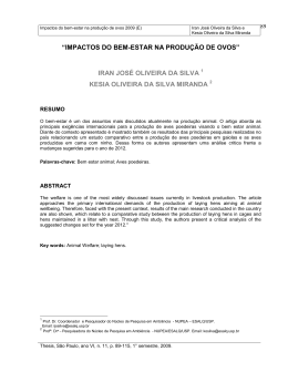 &ldquo;impactos do bem-estar na produ&ccedil;&atilde;o de ovos&rdquo; iran jos&eacute; oliveira da