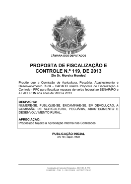 PROPOSTA DE FISCALIZAÇÃO E CONTROLE N.º 119, DE 2013